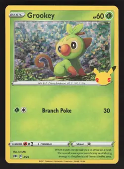 Grookey 8/25 Pokemon McDonald's 25th Anniversary Promos NM - Image 1