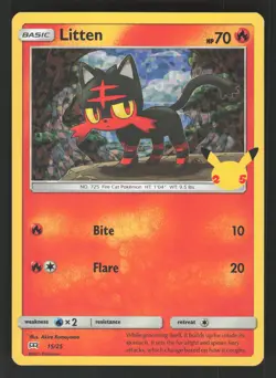 Litten 15/25 Pokemon TCG McDonald's 25th Anniversary NM - Image 1