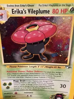 1999 Pokemon Gym Heroes Erika’s Vileplume Holo 5/132 WOTC LP - Image 2