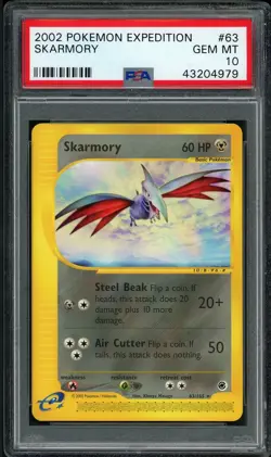 2002 Pokemon Expedition Skarmory 63/165 PSA 10 Gem Mint - Image 1