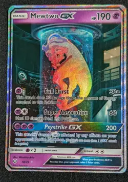 💎✨MEWTWO GX 78/73 SHINING LEGENDS HOLO RARE POKEMON TCG TEST TUBE MEWTWO- LP - Image 1