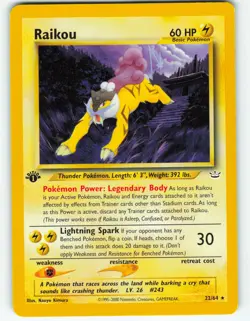 Raikou - 1st Edition - 22/64 Neo Revelation - WOTC - Pokemon TCG - 2000 - Image 1