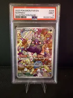 2023 Pokemon PSA 9 Morpeko #206/182 S&V Paradox Rift Illustration Rare IR - Image 1