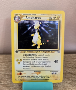 Pokemon Ampharos 1/111 Neo Genesis 1st Edition Holo Rare LP Vintage WOTC - Image 1