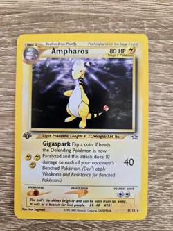 Pokemon Ampharos 1/111 Neo Genesis 1st Edition Holo Rare LP Vintage WOTC - Image 2