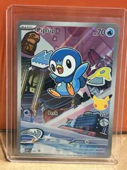 Piplup MEP 042 First Partner Illustration Holo Rare Promo Pokemon TCG - Image 1
