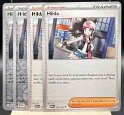 4x Hilda 084/086 White Flare Pokemon TCG Playset NM - Image 1