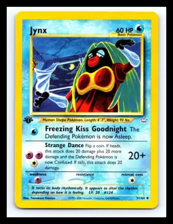 💥 JYNX 1st Edition Stamp Pokemon TCG 2001 Neo Revelation Set Non HOLO # 31/64 - Image 1