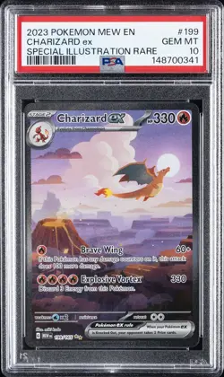 2023 POKEMON MEW EN-151 SPECIAL ILLUSTRATION RARE #199 CHARIZARD EX PSA 10 - Image 1