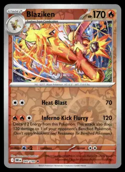 2025 Scarlet & Violet Series - Destined Rivals Blaziken Rare/Reverse Holo #42 - Image 1