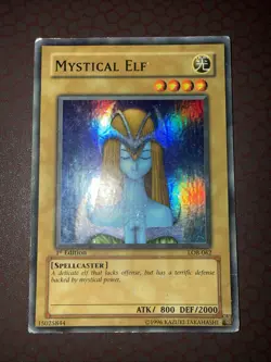 Yu-Gi-Oh! Mystical Elf - LOB-062 - Super Rare- 1st Edition Damaged! - Image 1