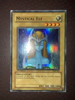 Yu-Gi-Oh! Mystical Elf - LOB-062 - Super Rare- 1st Edition Damaged! - Image 2