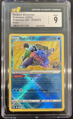 2022 Pokemon GO Radiant Blastoise 018/078 Holo - CGC 9 Mint - Image 1