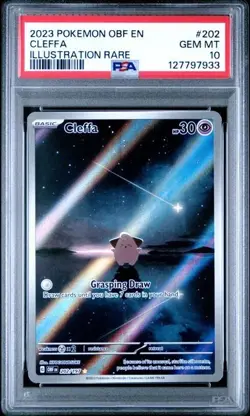 PSA 10 - Cleffa 202/197 Pokemon SV03: Obsidian Flames Illustration Rare - Image 1