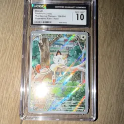Pokemon TCG Meowth Me02: Phantasmal Flames 106/094 Illustration Rare Holo CGC 10 - Image 1