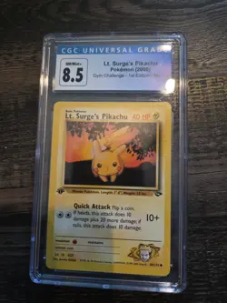 Pokemon Gym Challenge - Lt. Surge's Pikachu 1st Edition 84/132 CGC Graded 8.5 - Image 1