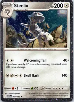 Steelix 093/132 Rare Mega Evolution Pokemon Reverse Cosmo Holo NM - Image 1