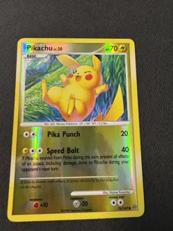 Pokemon TCG Pikachu 70/100 Stormfront Reverse Holo 70 HP Pika Punch Speed Bolt - Image 1