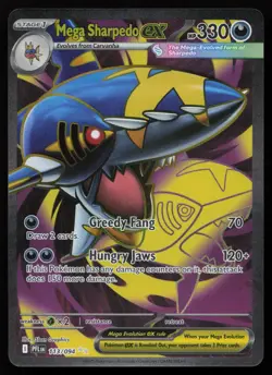 Mega Sharpedo ex 113/094 Full Art Ultra Rare Phantasmal Flames Pokemon NM - Image 1