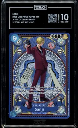 One Piece TCG Sanji 2025 ONE PIECE A FIST OF DIVINE SPEED #OP06-119 TAG 10 - Image 1