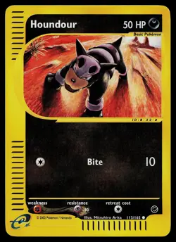 Pokemon Card - Houndour Expedition Base Set 113/165 Reverse Holo Common - Image 1