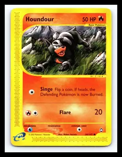 💥 HOUNDOUR Pokemon 2003 TCG Card (AQUAPOLIS SET) # 86/147 Non Holo Vintage Rare - Image 1