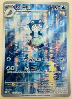 Poliwhirl 176/165 - Scarlet & Violet 151 Illustration Rare Holo Pokemon Card NM - Image 1