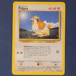 Pidgey 57/102 - Base Set - Common Vintage WOTC Pokemon Card - LP+ - Image 1