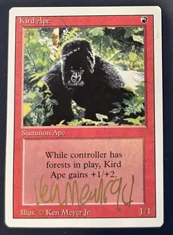 MTG Kird Ape SIGNED - Revised - LP/MP - Vintage Magic - Image 1