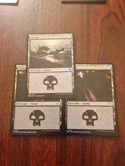 MTG ~ 3x Foil Swamp ~ Lands ~ DSK & DMU ~ Full Art - Image 1
