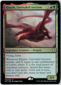 Magic The Gathering FOIL Klauth, Unrivaled Ancient, Commander (AFC) - Image 1