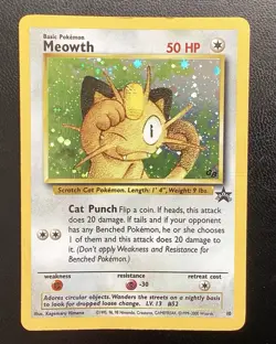 Pokemon Meowth Promo 10 - Black Star - Holo Rare 50 HP - Image 1