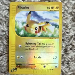 Pokemon TCG Pikachu Reverse Holo Expedition Base Set 124/165 Basic 50 HP 2002 - Image 1