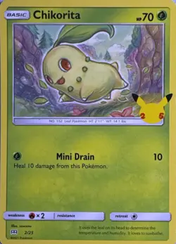 Chikorita 002/025 Promo McDonald's 25th Anniversary Promos Pokemon LP - Image 1