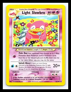 💥 LIGHT SLOWBRO # 51/105 Neo Destiny Non Holo Vintage Pokemon 2001 - Image 1