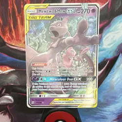 Pokemon Mewtwo & Mew GX Ultra Rare Holo 71/236 Sm-Unified Minds TAG TEAM 270 HP - Image 1