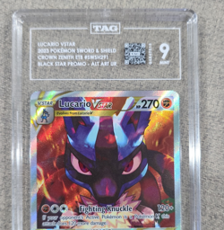 Pokemon Lucario VSTAR SWSH291 Crown Zenith Promo Holo TAG 9 Graded 2023 - Image 1