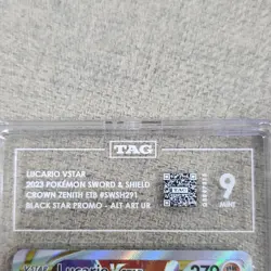 Pokemon Lucario VSTAR SWSH291 Crown Zenith Promo Holo TAG 9 Graded 2023 - Image 3