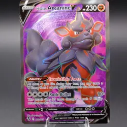 Hisuian Arcanine V (Full Art) 179/195 Ultra Rare SWSH12: Silver Tempest Pokemon - Image 1