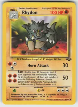 Rhydon Uncommon Jungle 45/64 Pokemon - Image 1