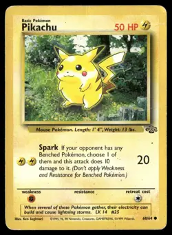 Pikachu 60/64 Common Jungle Pokemon Damaged - Image 1