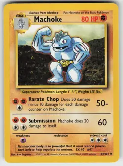 Machoke Uncommon Base Set 034/102 Pokemon - Image 1