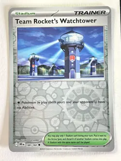 Team Rocket’s Watchtower 180/182 Reverse Holo Destined Rivals Pokemon Near Mint - Image 1