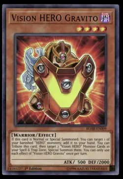 Vision HERO Gravito BLHR-EN009 Ultra Rare Yu-Gi-Oh 1st Edition Near Mint - Image 1