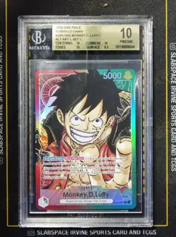 2022 ONE PIECE EN OP01 -003 MONKEY D.LUFFY ALT AET PRE ERRATA BGS 10 (Q - Image 1