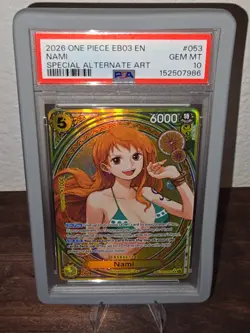 ONE PIECE Nami EB03-053 SP PSA 10 Gem Mint Special Alternate Art English - Image 1