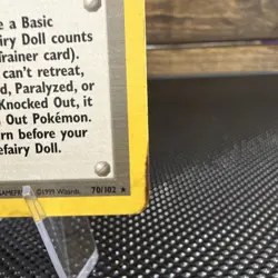 Pokemon Clefairy Doll Base Set Rare Trainer 70/102 10 HP 1999 English Regular - Image 2