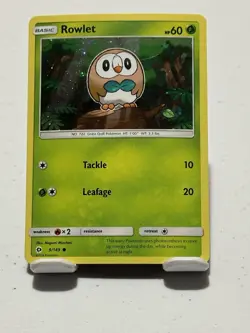 Rowlet 9/149 Pokemon TCG Sun & Moon: Base Set Cosmos Holo NM - Image 1