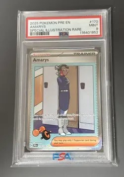 Pokemon Prismatic Evolutions Special Illustration Rare Amarys #170 PSA 9 MINT - Image 1
