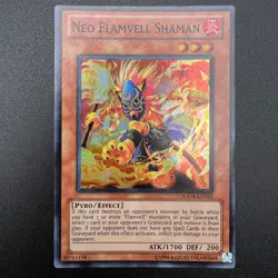 YuGiOh Neo Flamvell Shaman HA04-EN033 Super Rare Unlimited NM - Image 1